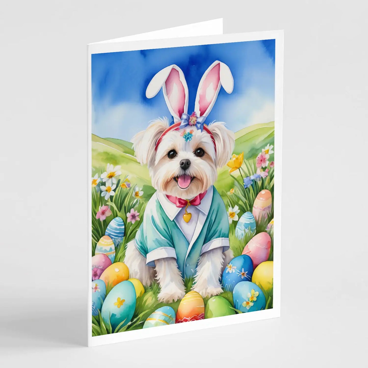 Maltese Easter Egg Hunt Greeting Cards Pack of 8