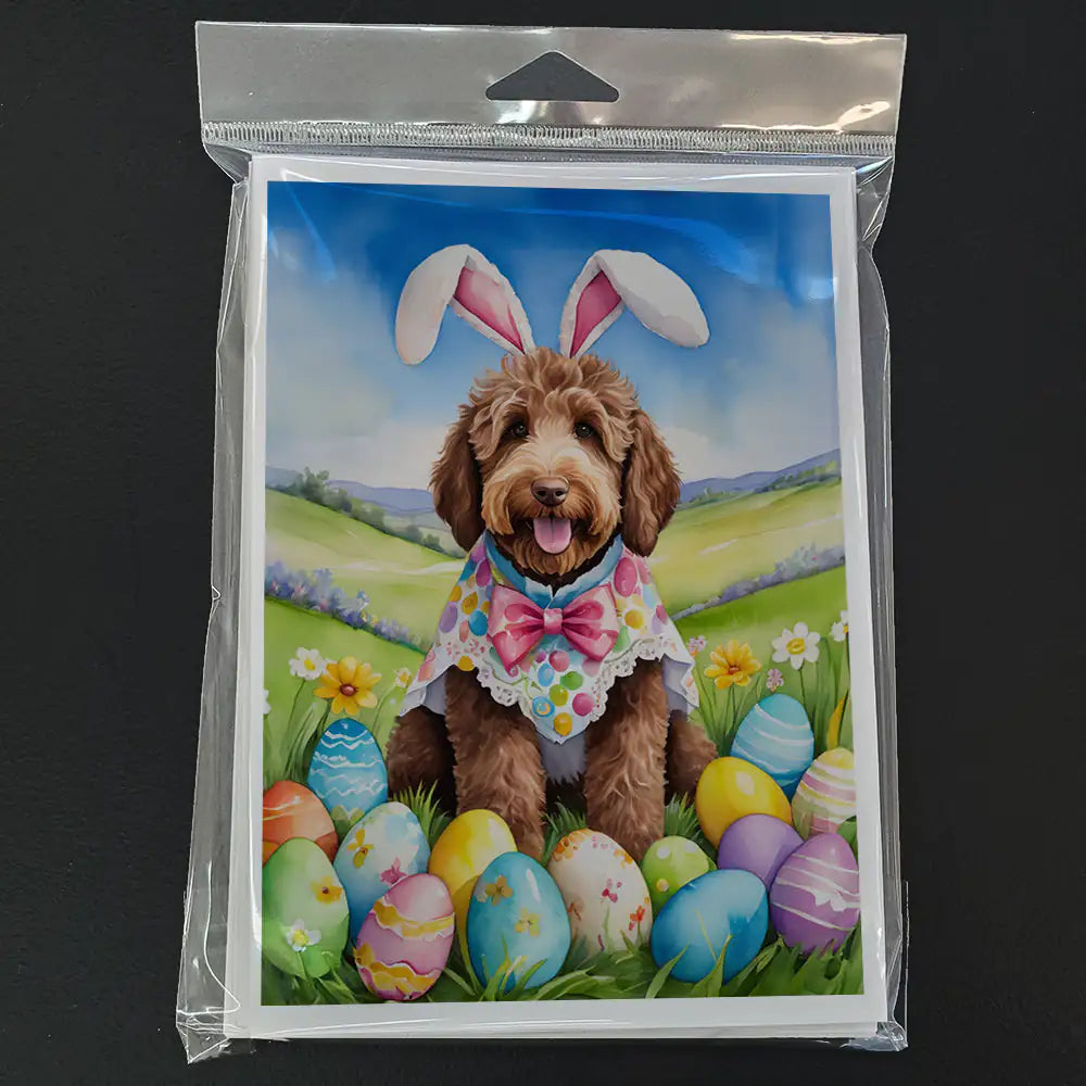 Labradoodle Easter Egg Hunt Greeting Cards Pack of 8