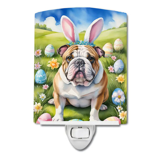 English Bulldog Easter Egg Hunt Ceramic Night Light
