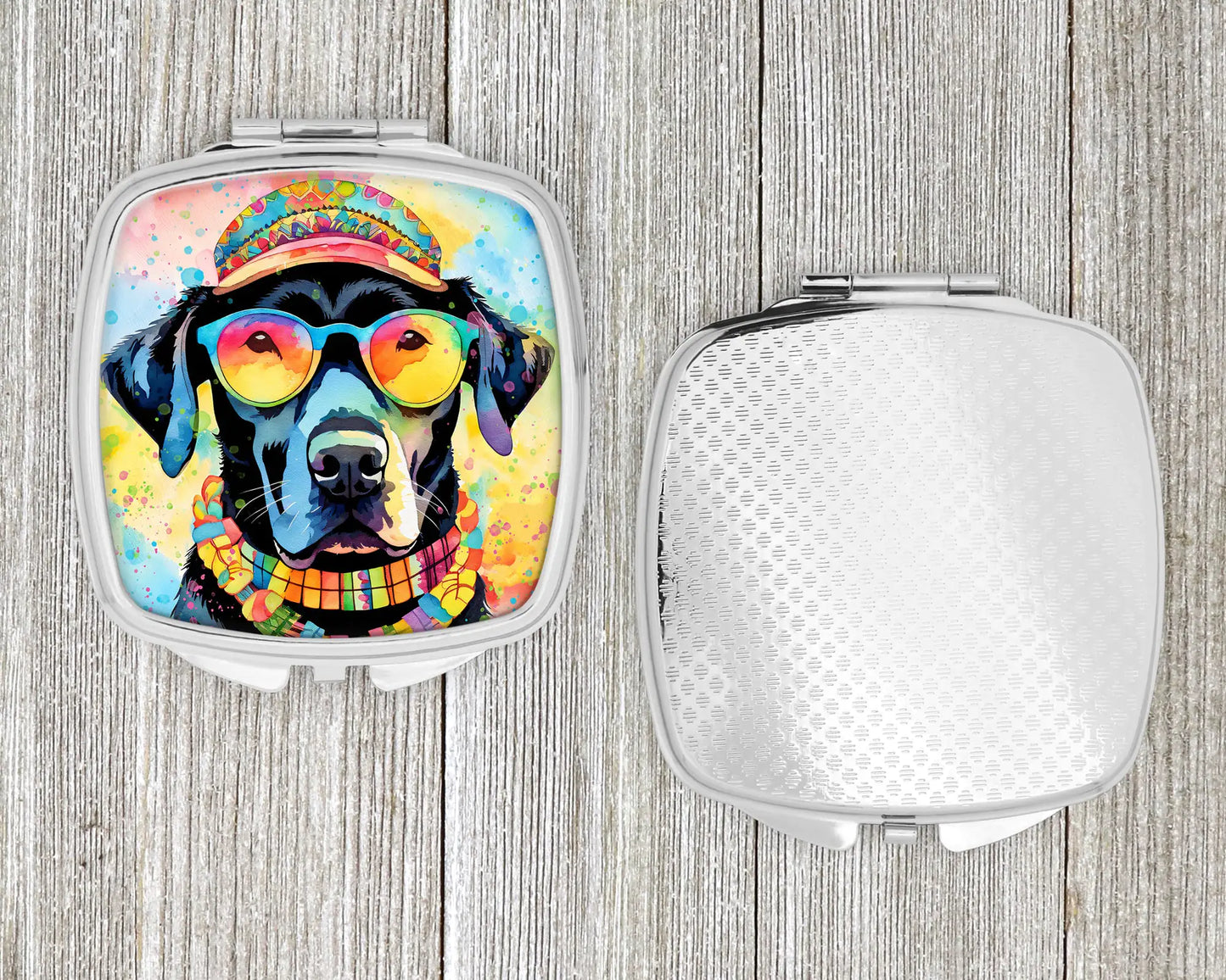 Black Labrador Hippie Dawg Compact Mirror