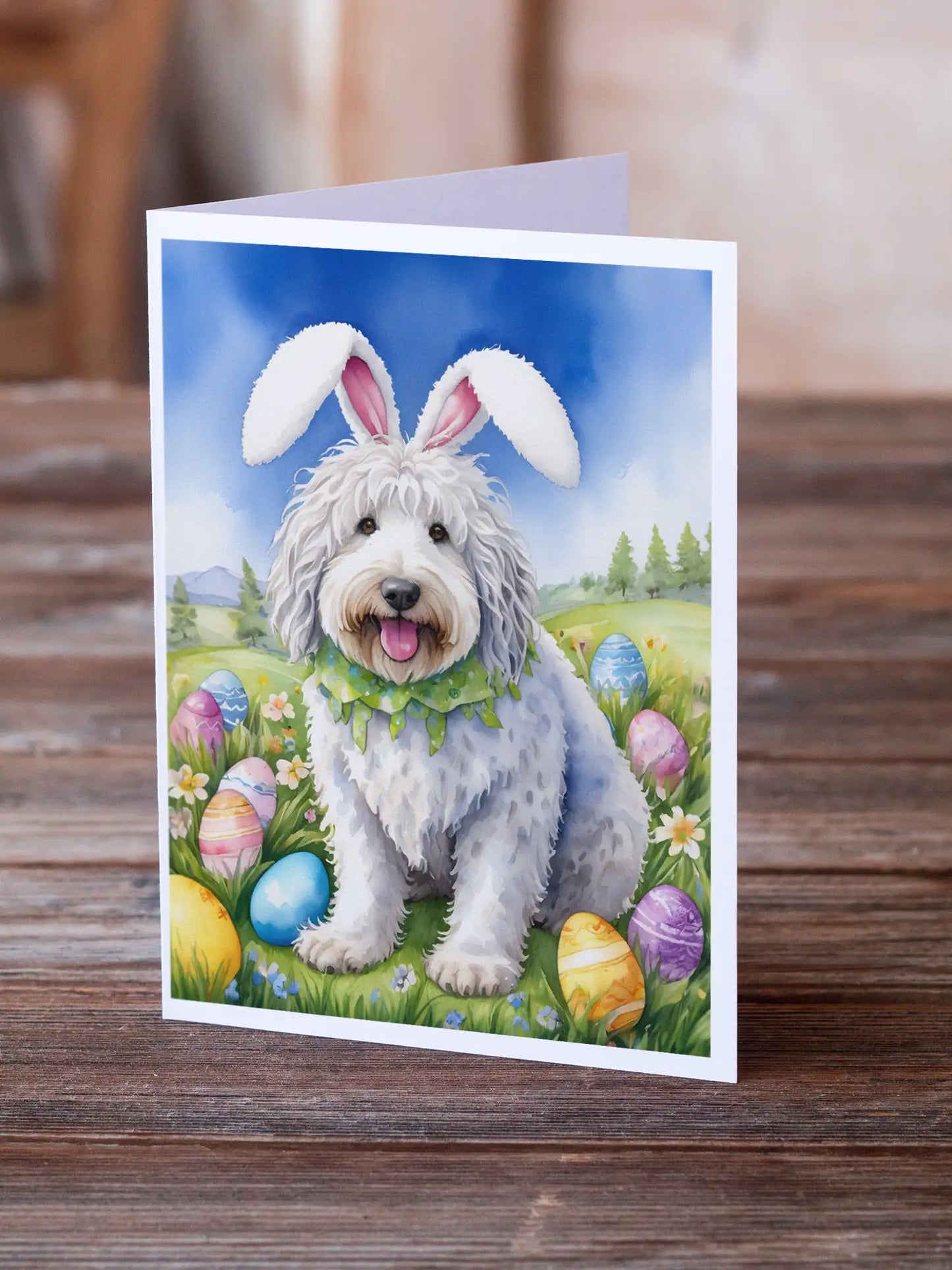 Komondor Easter Egg Hunt Greeting Cards Pack of 8