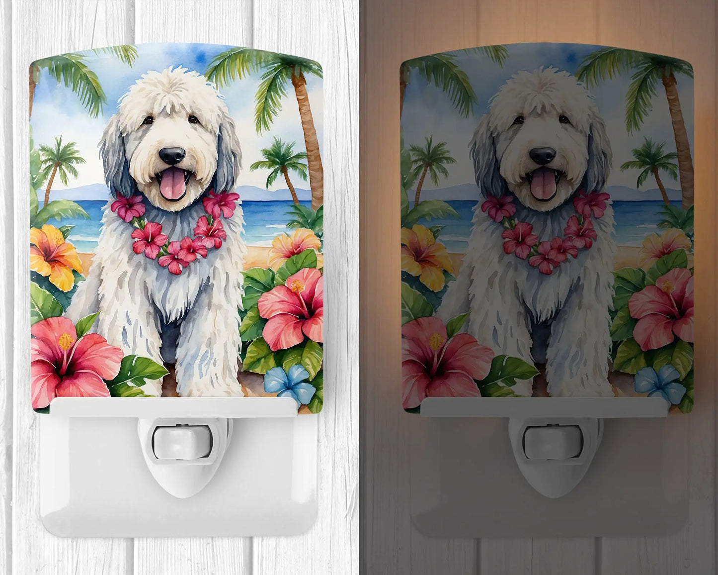 Komondor Luau Ceramic Night Light