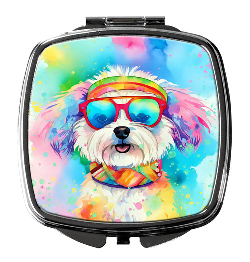 Bichon Frise Hippie Dawg Compact Mirror