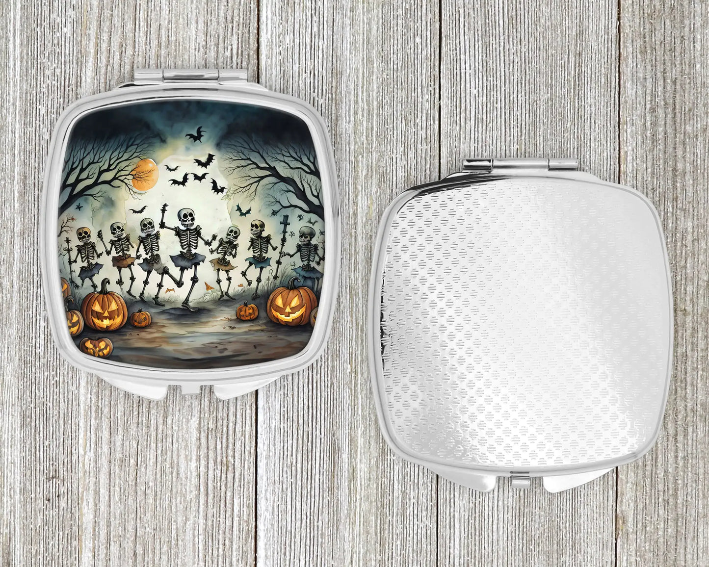 Dancing Skeletons Spooky Halloween Compact Mirror