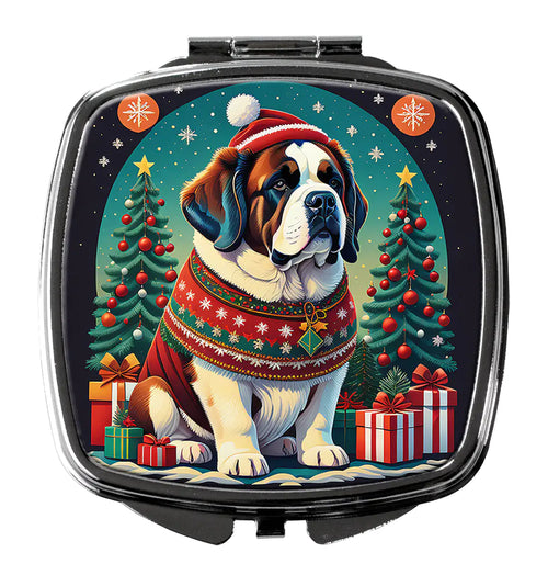 Saint Bernard Christmas Compact Mirror