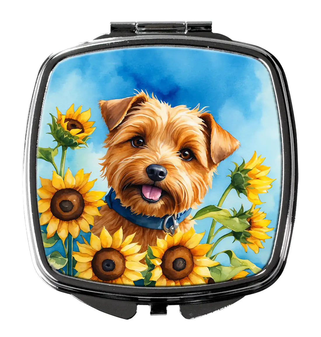 Norfolk Terrier in Sunflowers Compact Mirror