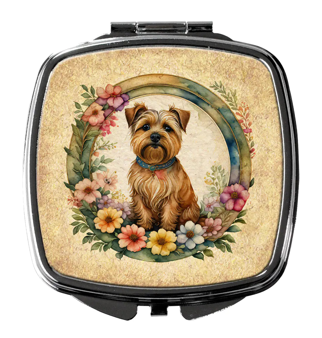 Norfolk Terrier and Flowers Compact Mirror