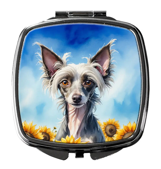 Chinese Crested in Sunflowers Compact Mirror
