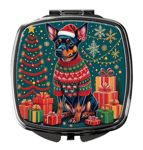 Miniature Pinscher Christmas Compact Mirror