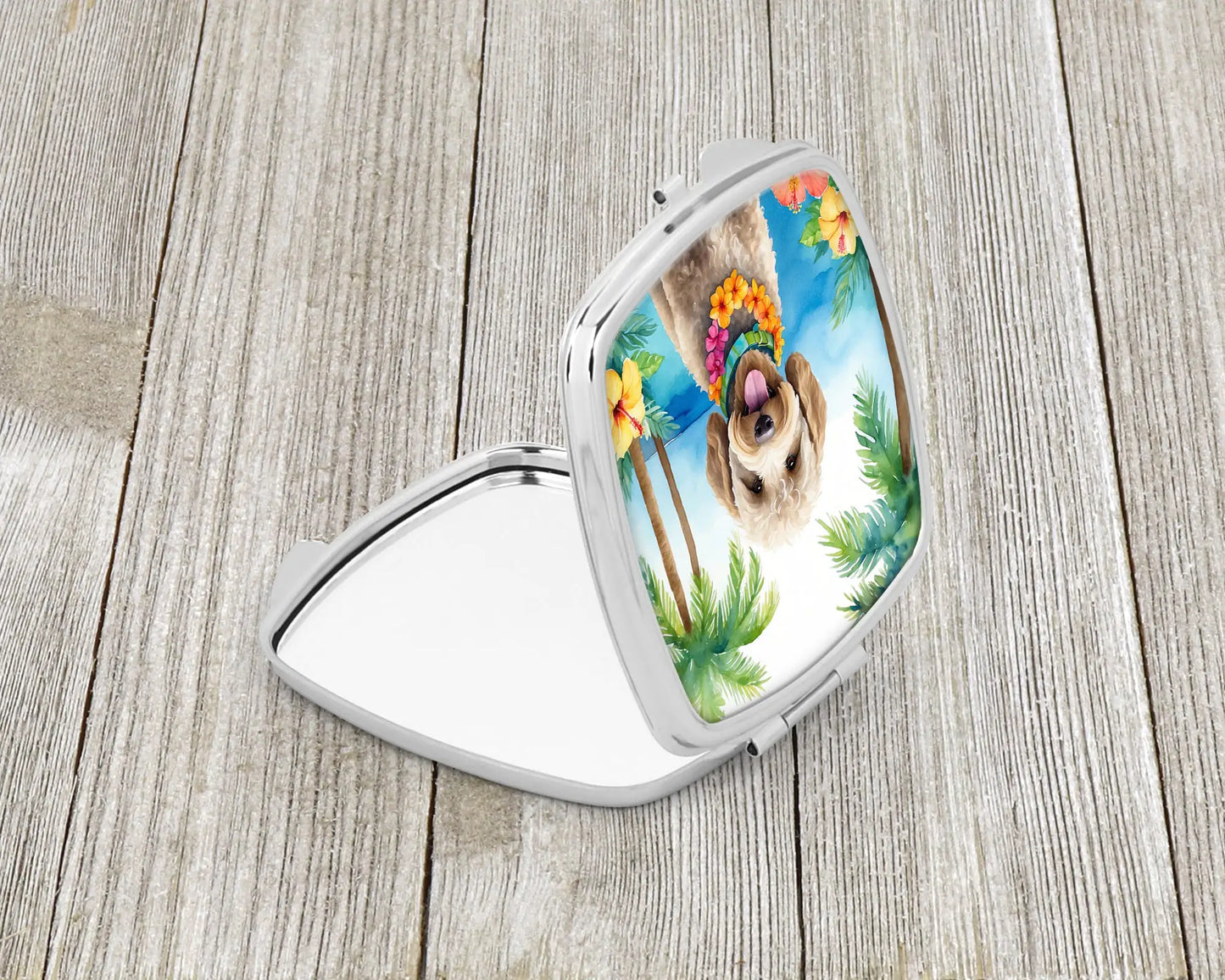 Labradoodle Luau Compact Mirror
