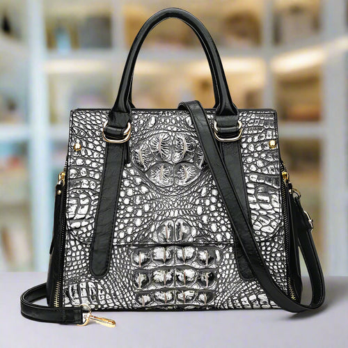 Crocodile Pattern Women's Fashion Handbag and Shoulder Bag