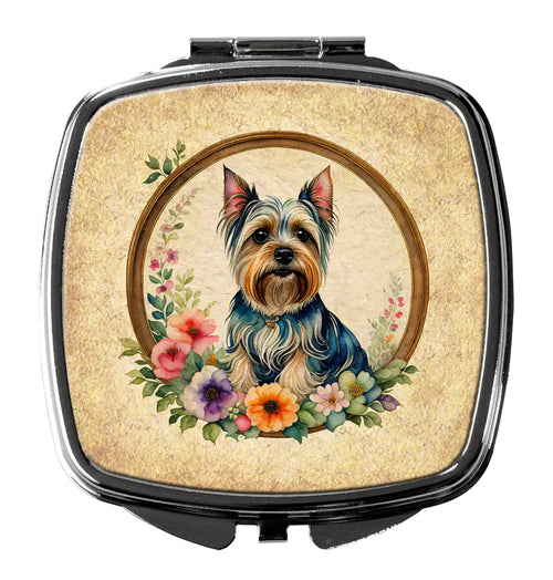 Silky Terrier and Flowers Compact Mirror
