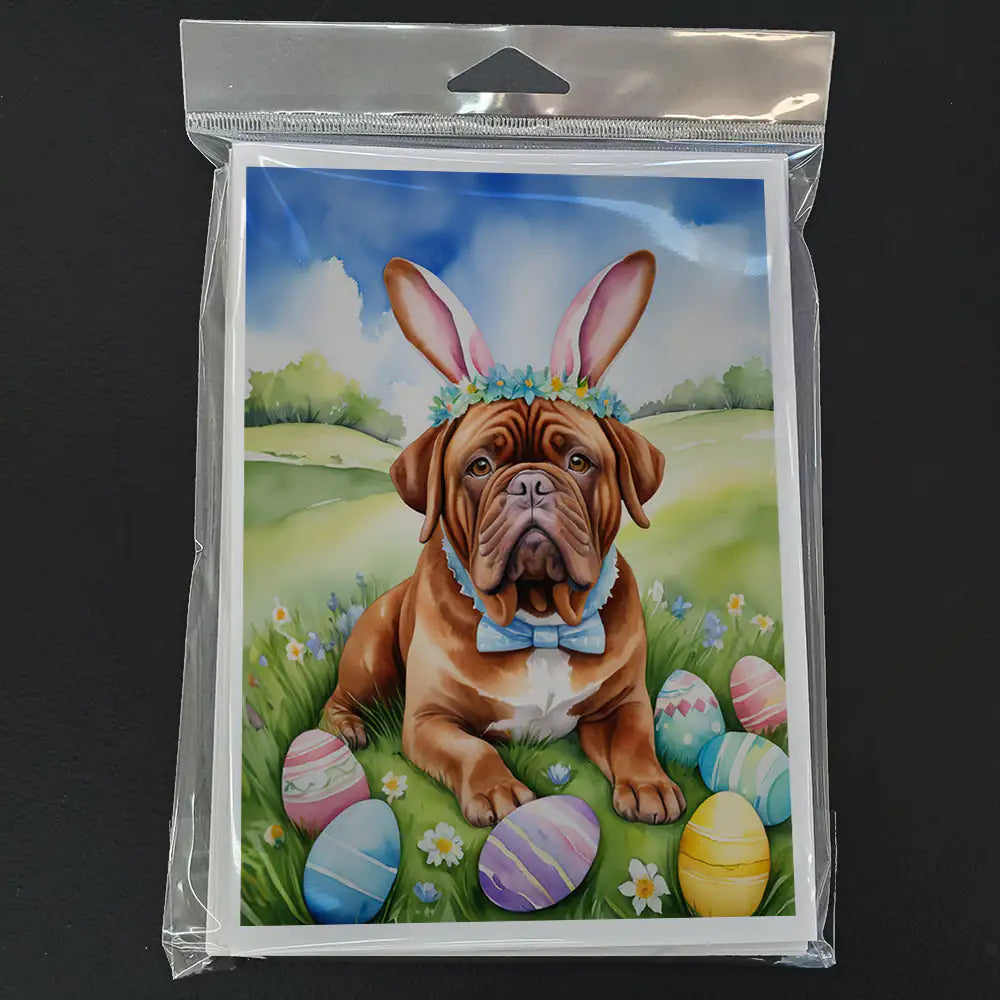 Dogue de Bordeaux Easter Egg Hunt Greeting Cards Pack of 8