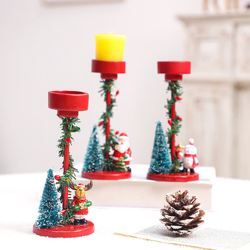 Decorations Resin Christmas Tree Elderly Candlestick