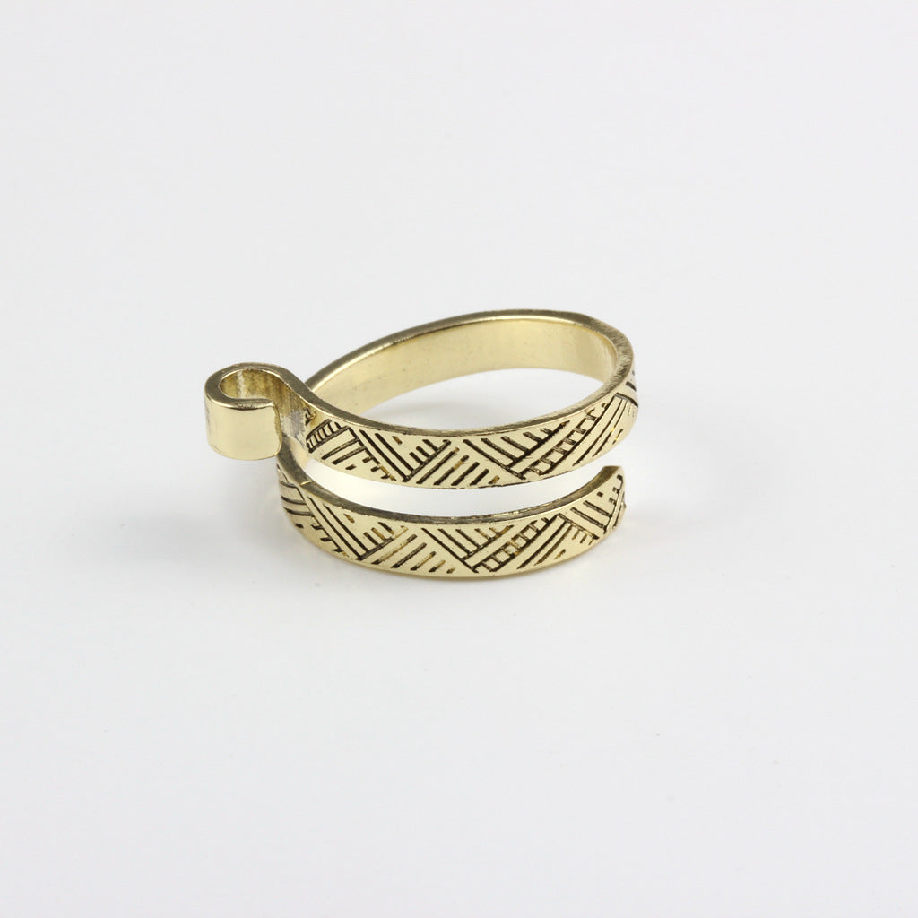 Accessories Creative Opening Knitting  Ring, Personality Crochet With Thread Ring Yarn