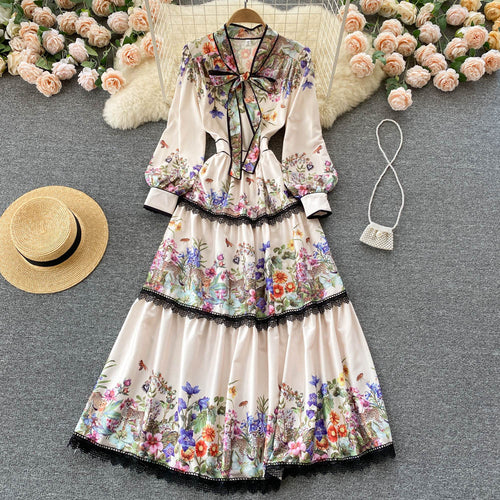 Royal Floral High-end Dress
