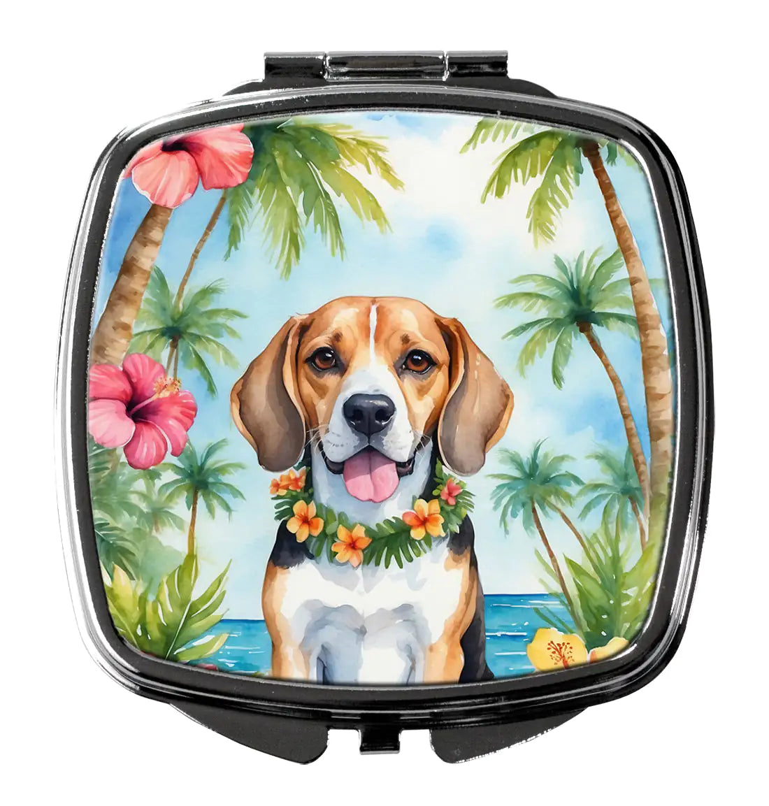 Beagle Luau Compact Mirror
