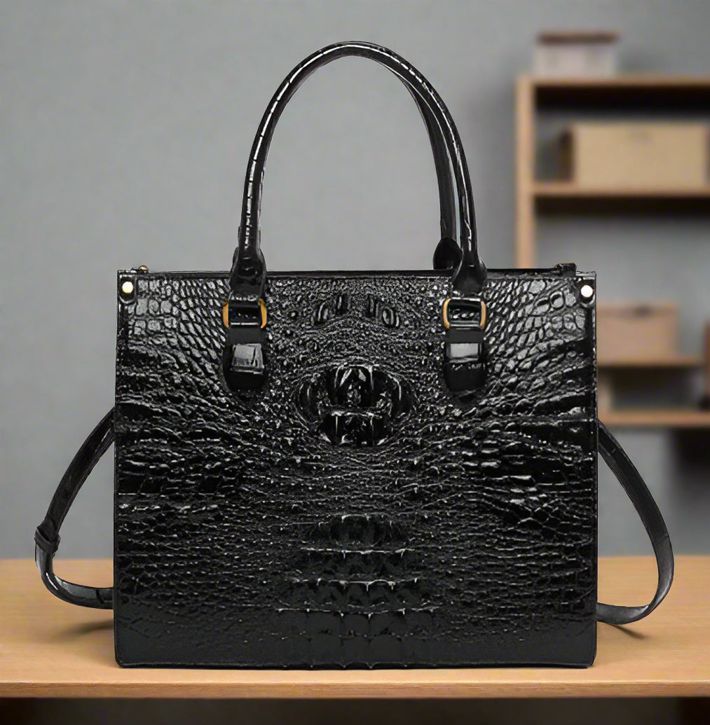 Crocodile Pattern Women's Fashion Handbag and Shoulder Bag