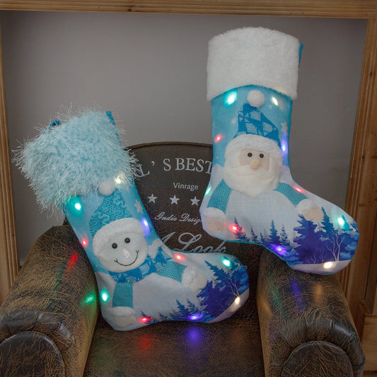 Decor For Home Glowing Large Christmas Socks Gift Candy Bag With Lights