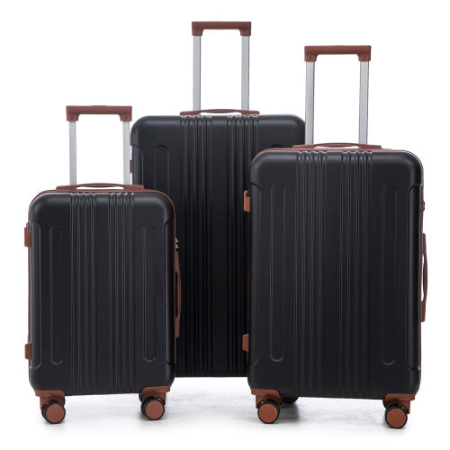 20   24  28  3 Pcs Set In ABS Spinner Wheel Luggage, Carry On Suitcase, Matching Color, TSA Combination Lock