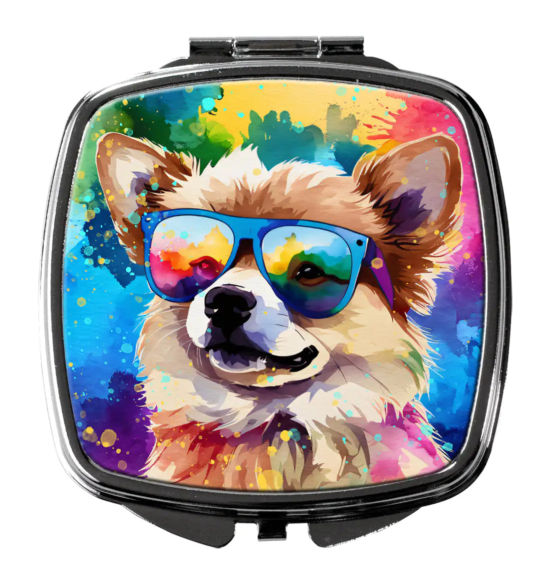 Pomeranian Hippie Dawg Compact Mirror