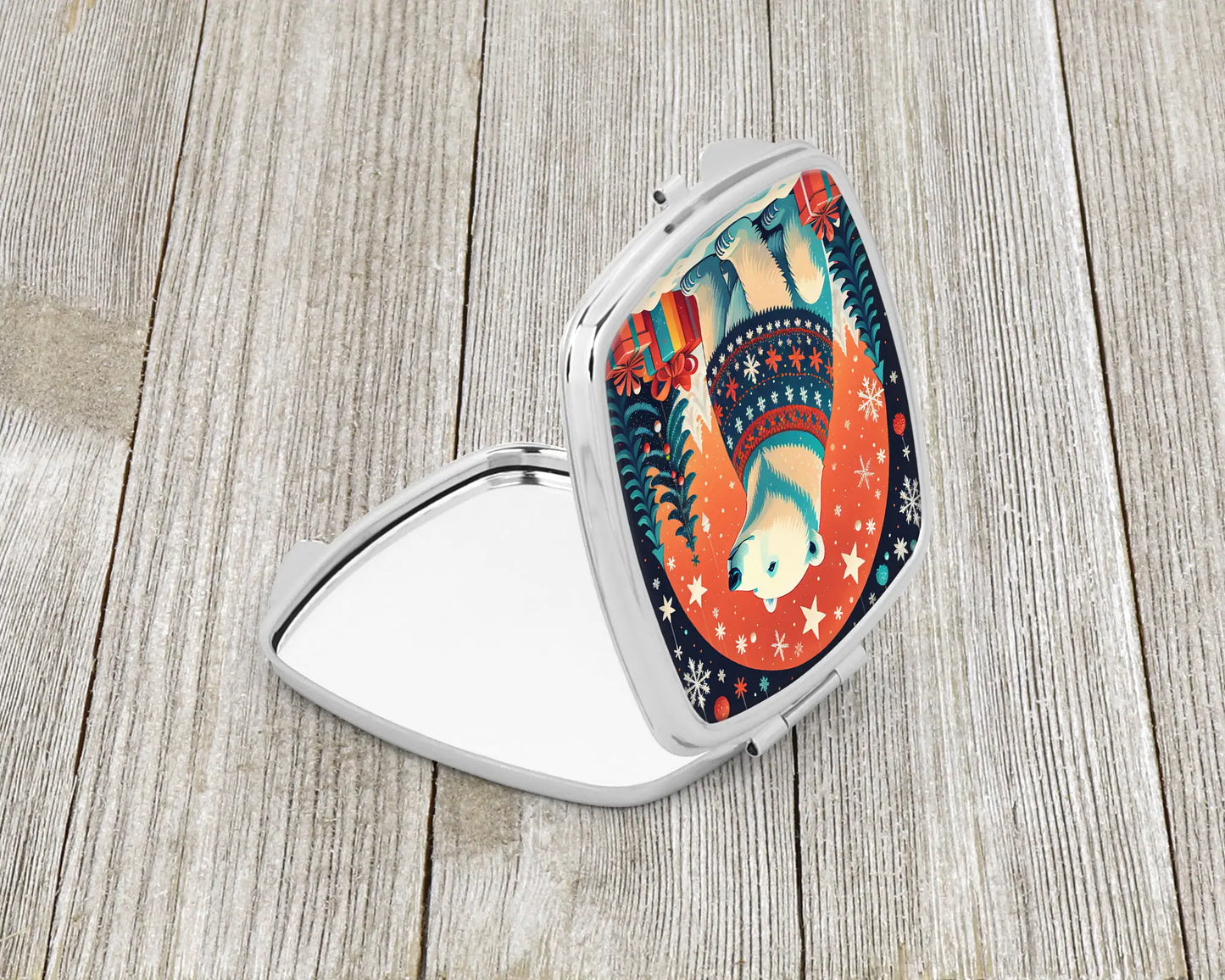 Polar Bear Christmas Compact Mirror