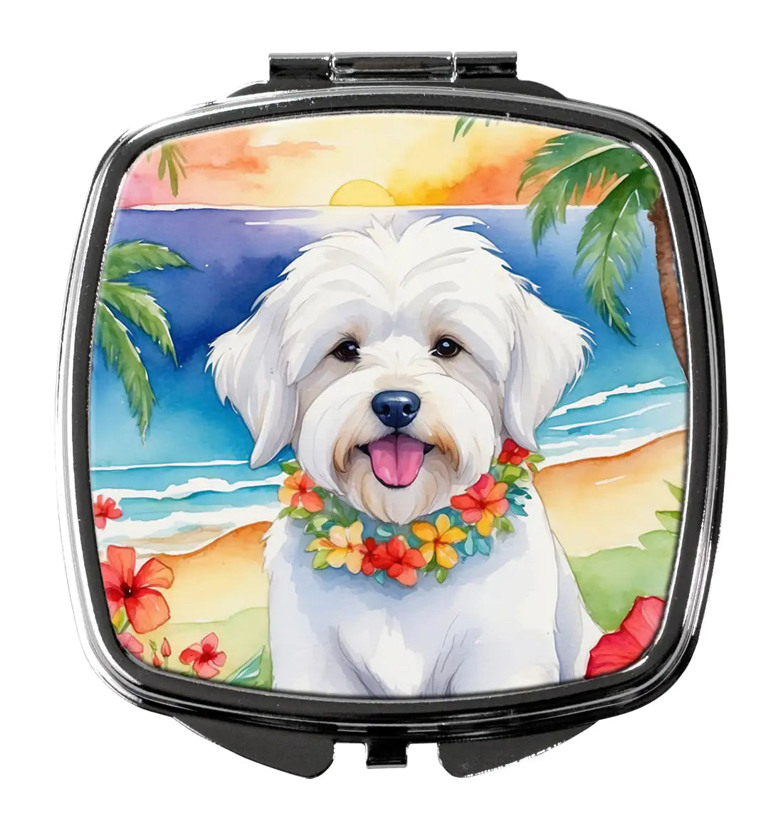 Coton de Tulear Luau Compact Mirror