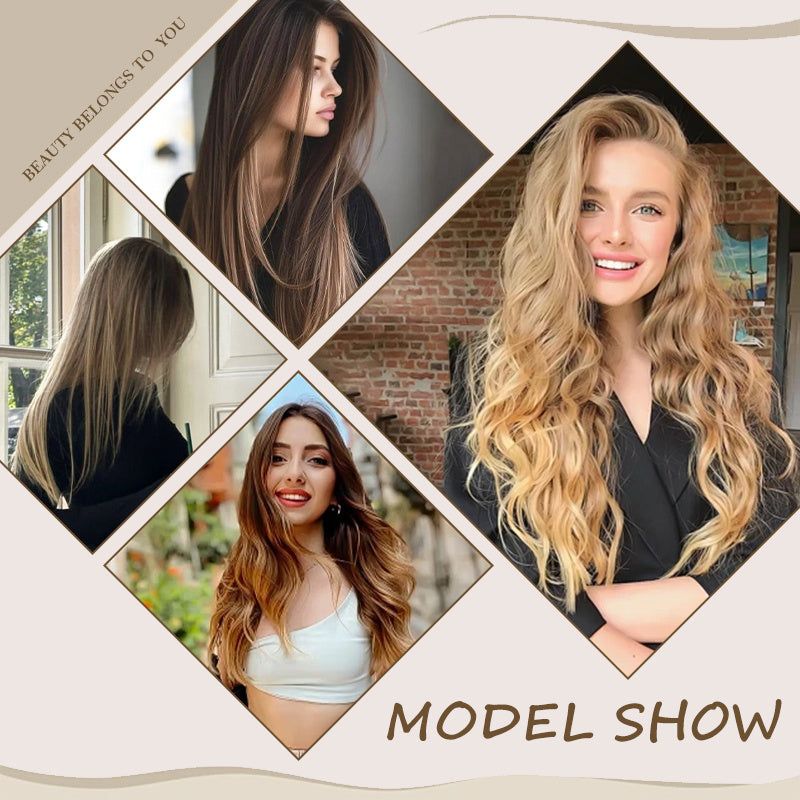 Hold balance Clip on Hair Extensions Long Straight Wavy Synthetic Hairpiece, Natural & Soft & Blends Well Daily Use, Fashion Accessories