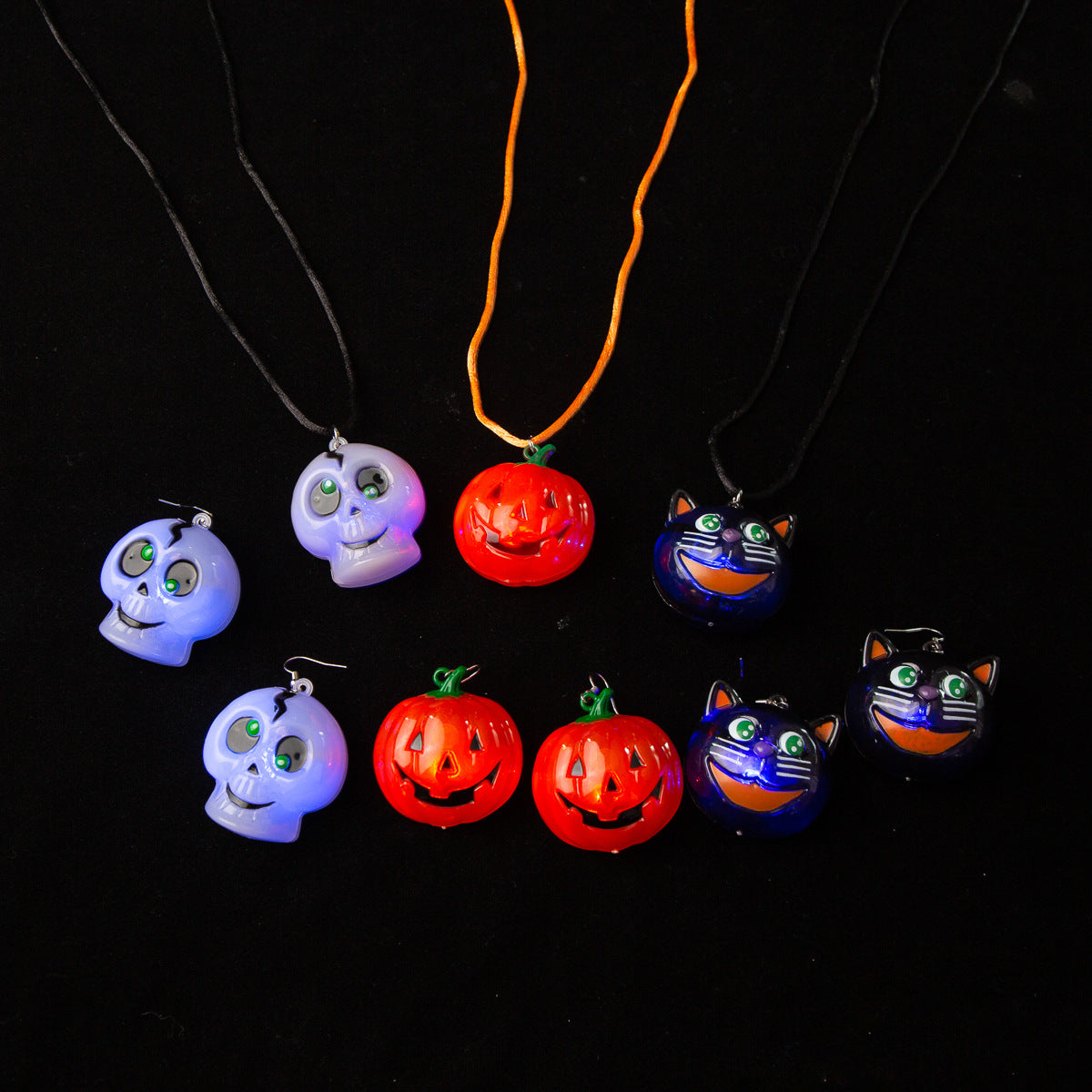 Halloween Led Cat Pendant Glow Necklace