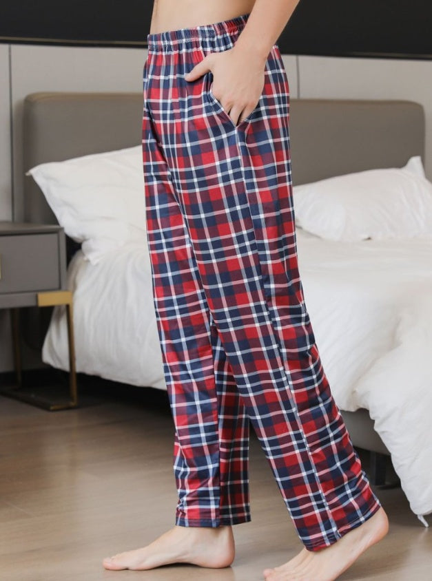 Ice Silk Fabric Single Stripe Pants Style