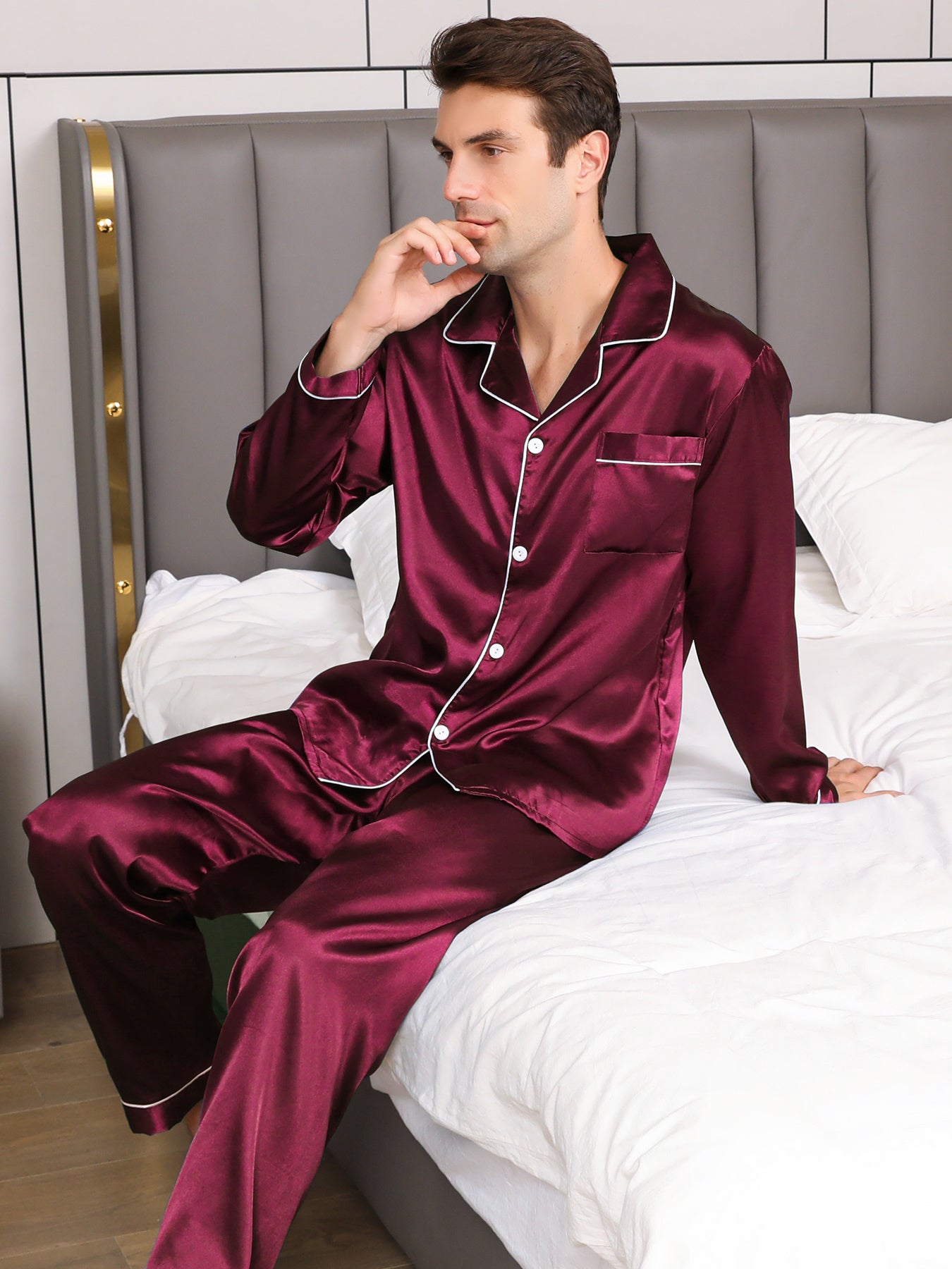 Ice Silk Men's Pajama Set