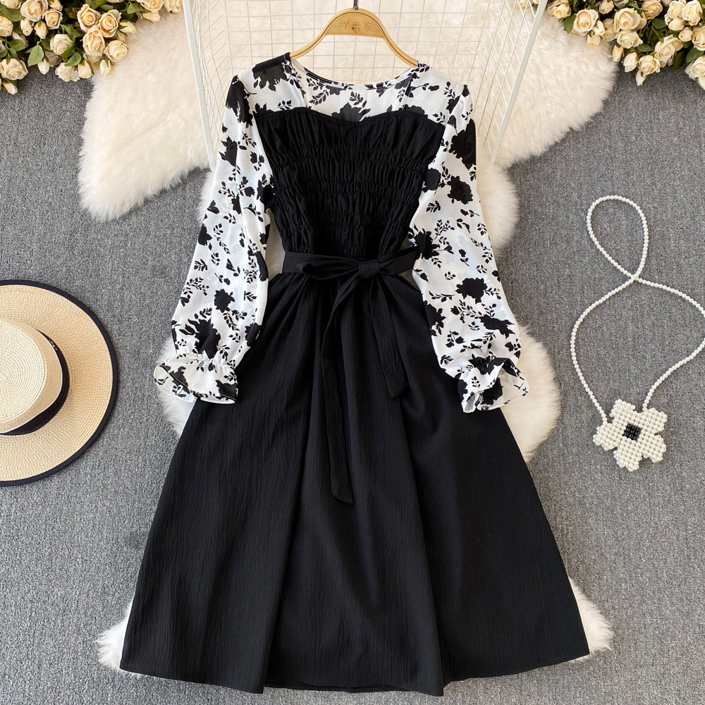 Fashion Round Neck Floral Dress