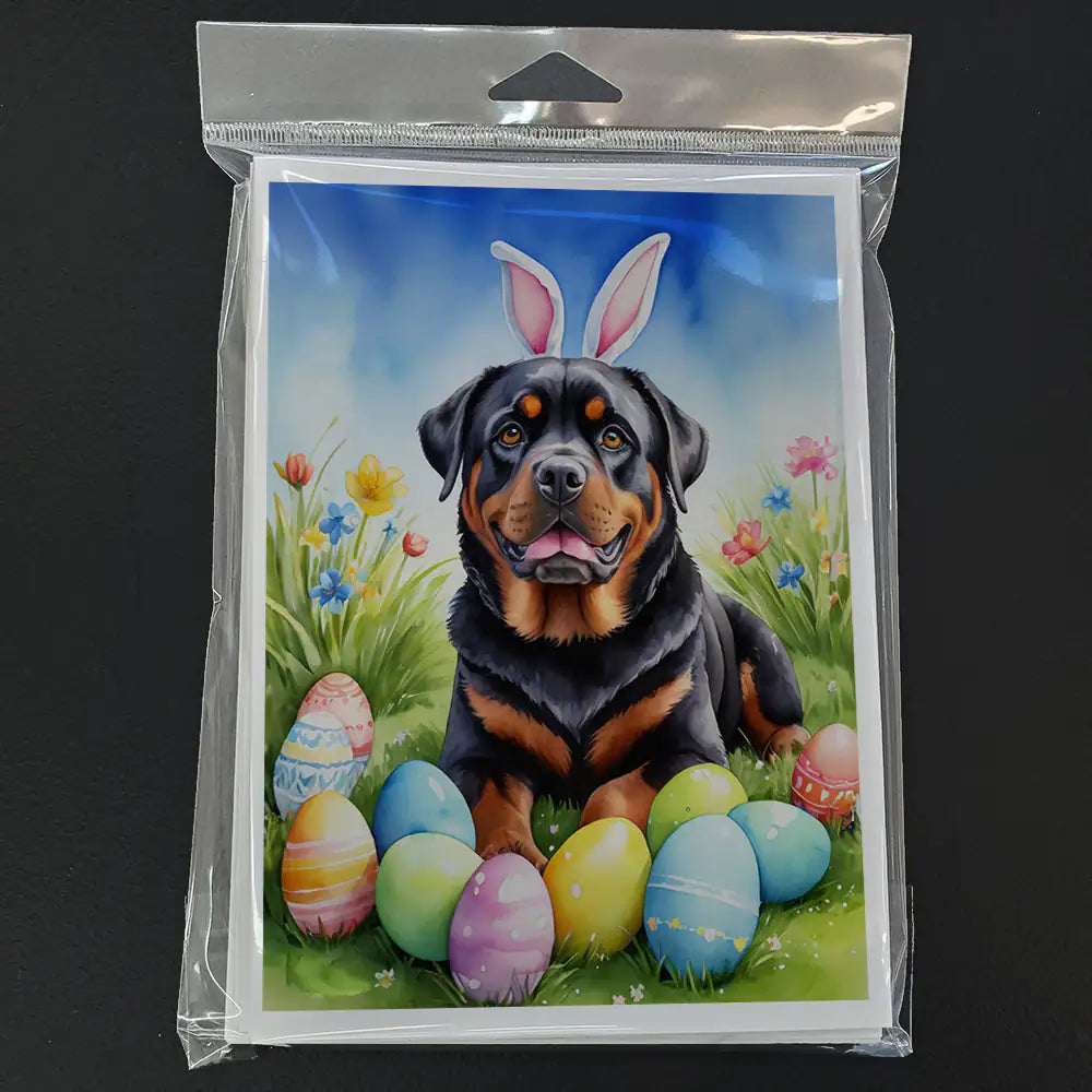Rottweiler Easter Egg Hunt Greeting Cards Pack of 8