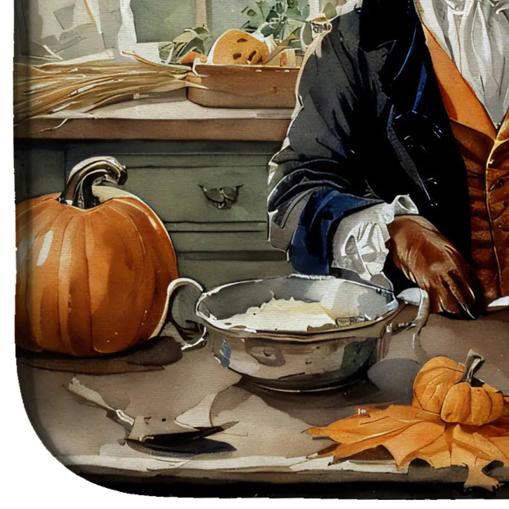 Irish Setter Fall Kitchen Pumpkins Dish Drying Mat