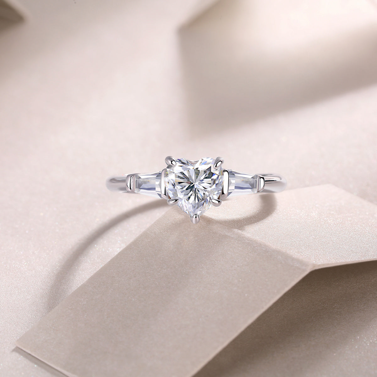 Large Diamond Ring Luxury Fashion Set Moissanite Silver Ring