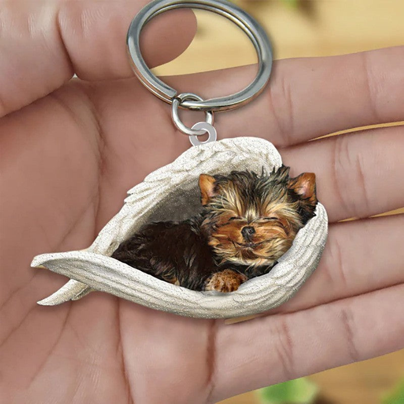 Transparent Acrylic Creative Cute Dog Car Key Pendant