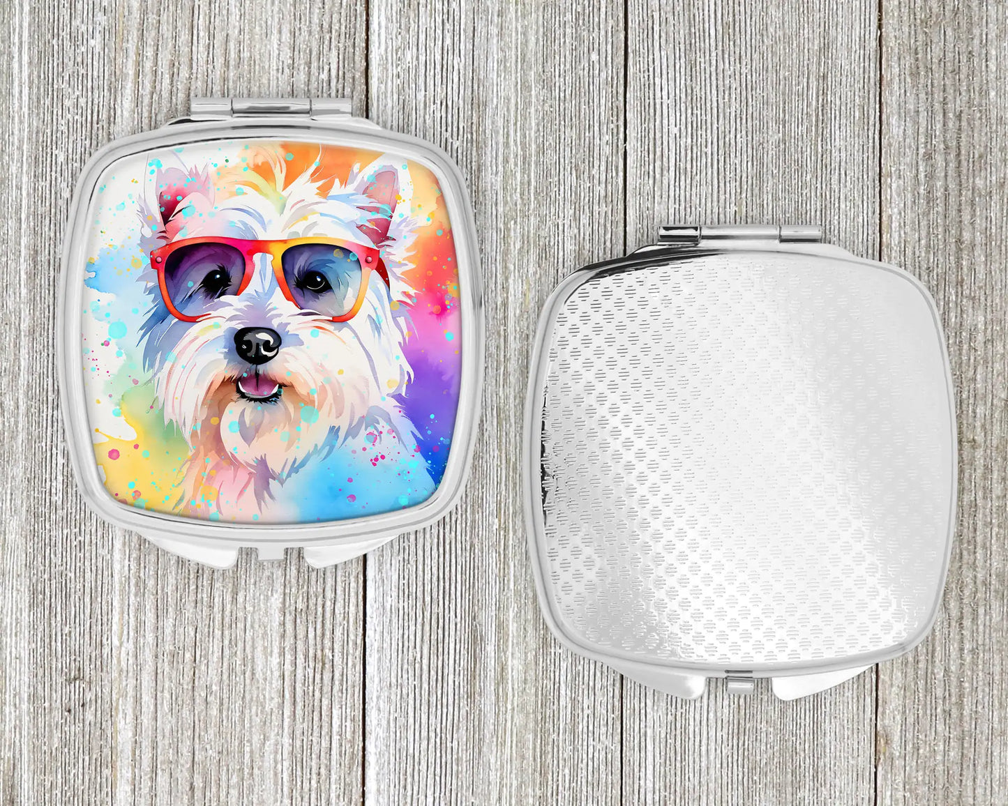 Westie Hippie Dawg Compact Mirror