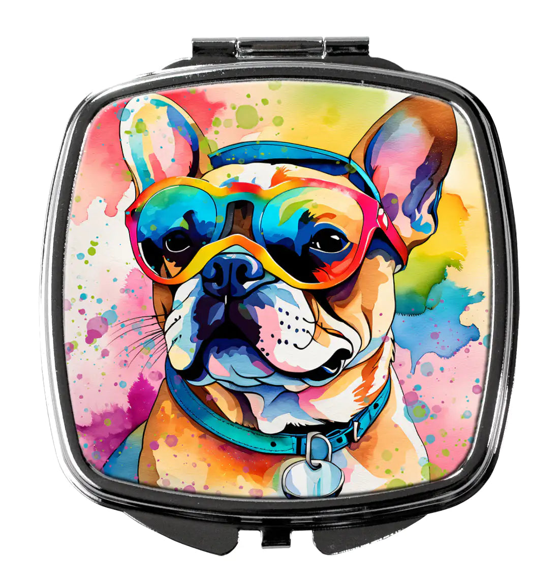 French Bulldog Hippie Dawg Compact Mirror
