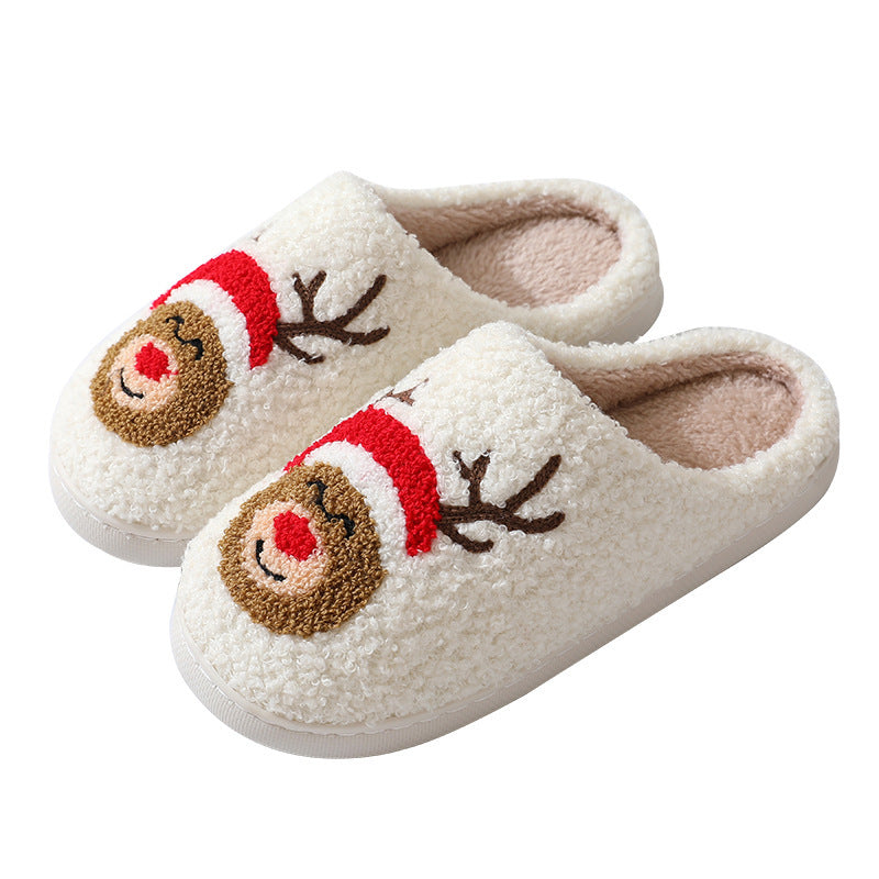 Christmas Home Cute Cartoon Santa Claus Cotton Slippers