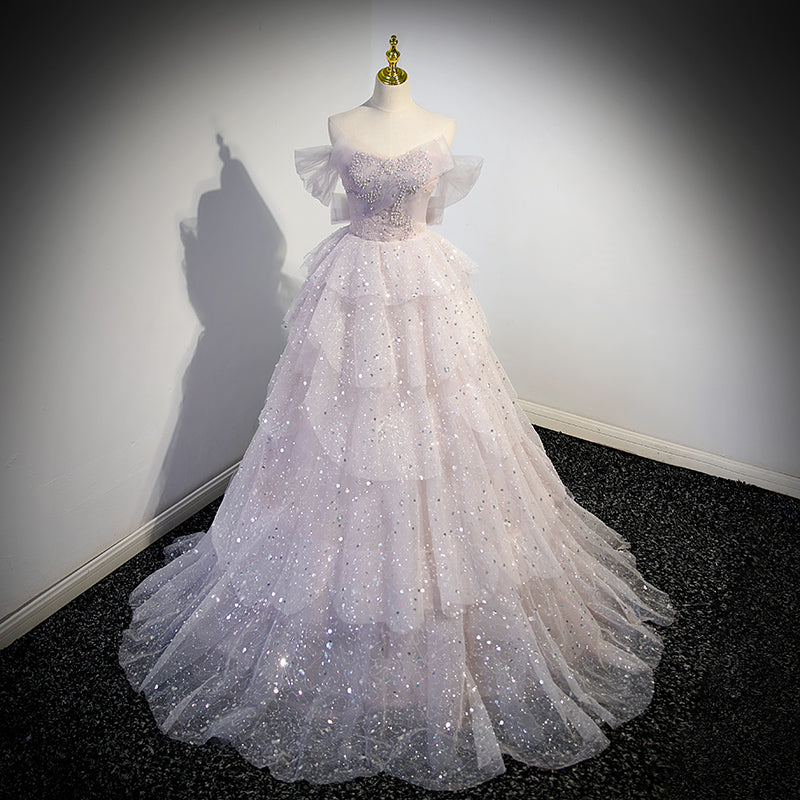 Off-the-shoulder Gown Female Host Singing dress