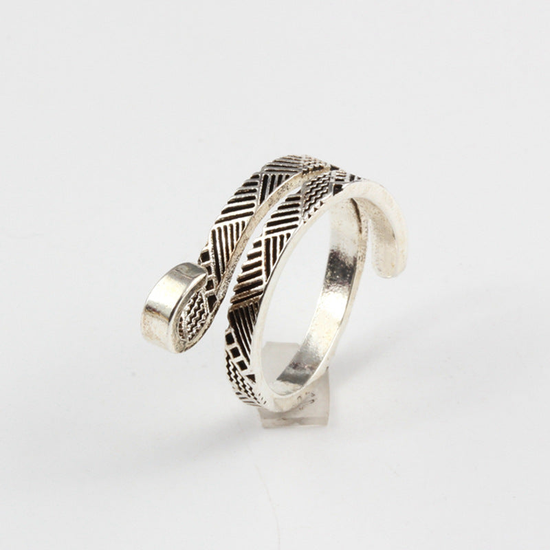 Accessories Creative Opening Knitting  Ring, Personality Crochet With Thread Ring Yarn