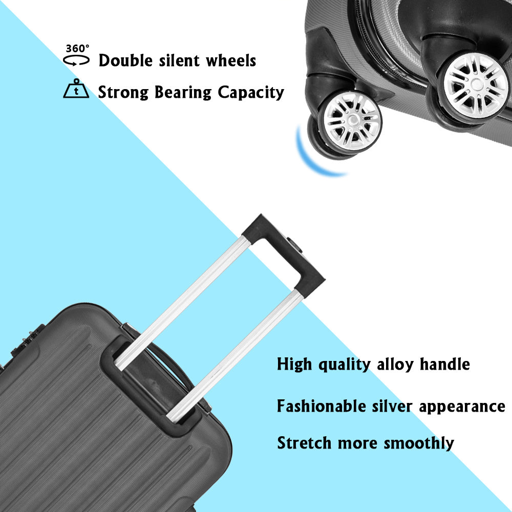 Vertical 3-in-1 Swivel Wheel With Handle Trolley Case 20in 24in 28in ABS Aluminum Alloy Classic Color - Dark Gray
