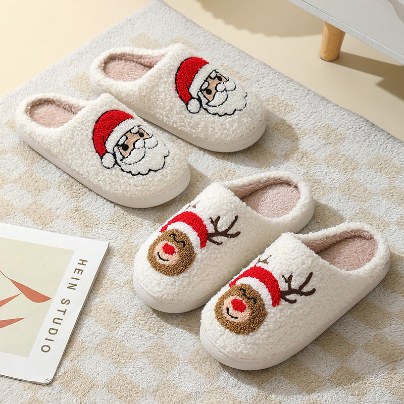 Christmas Home Cute Cartoon Santa Claus Cotton Slippers