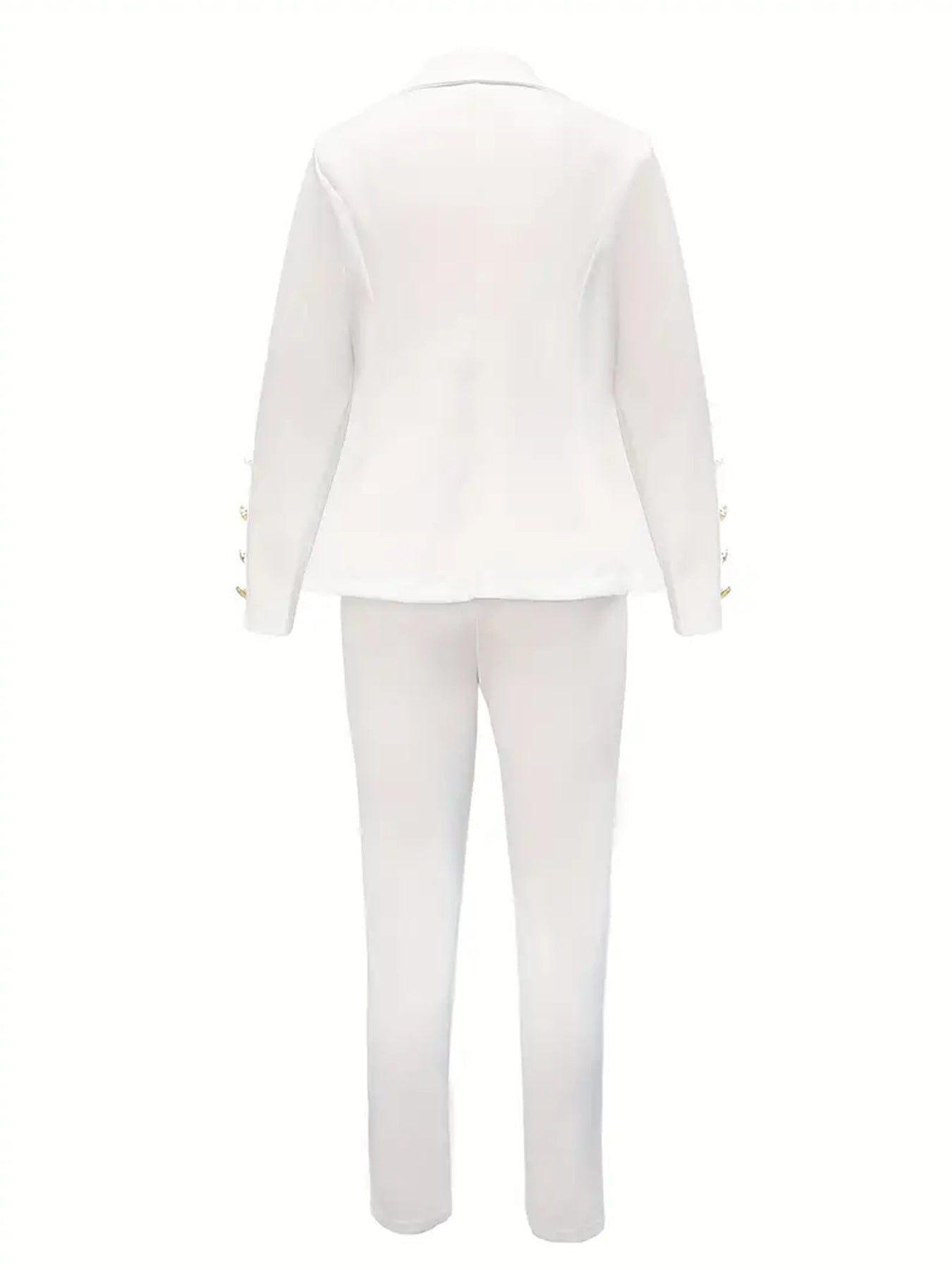 Women's Business Casual Suit Two-piece Set, Double-breasted Lapel And Slim-fitting Trousers Suitable For Office And Daily Life, Women's Clothing
