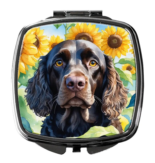 American Water Spaniel in Sunflowers Compact Mirror