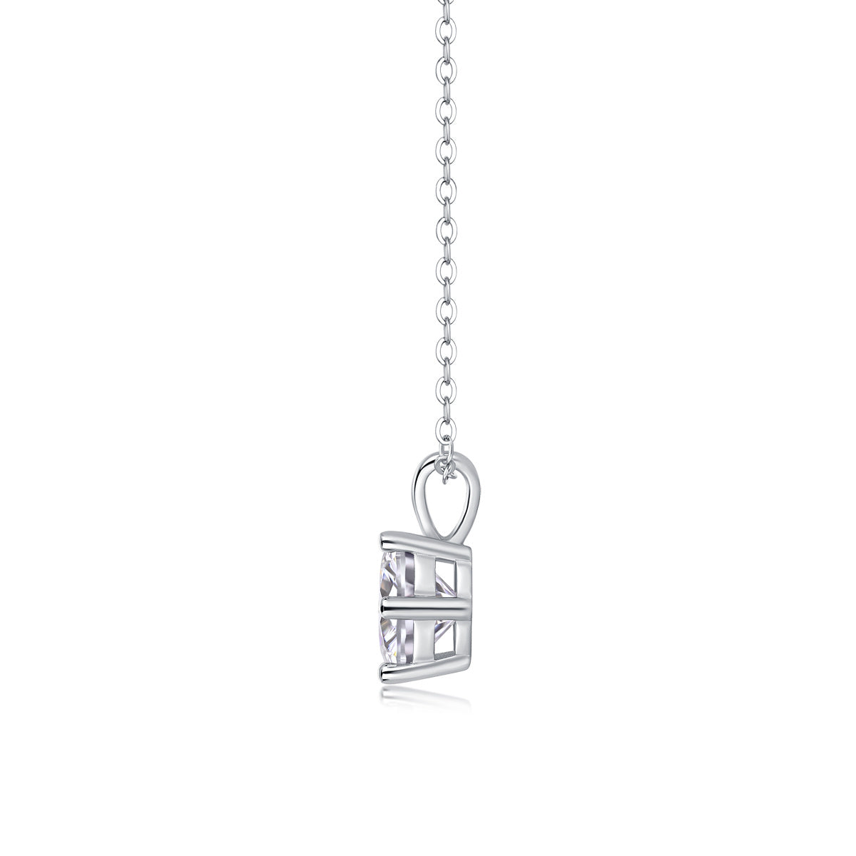 Romantic Mark Luxury Fashion Diamond Pendant Necklace Set With Mosan Diamond Silver Ornaments