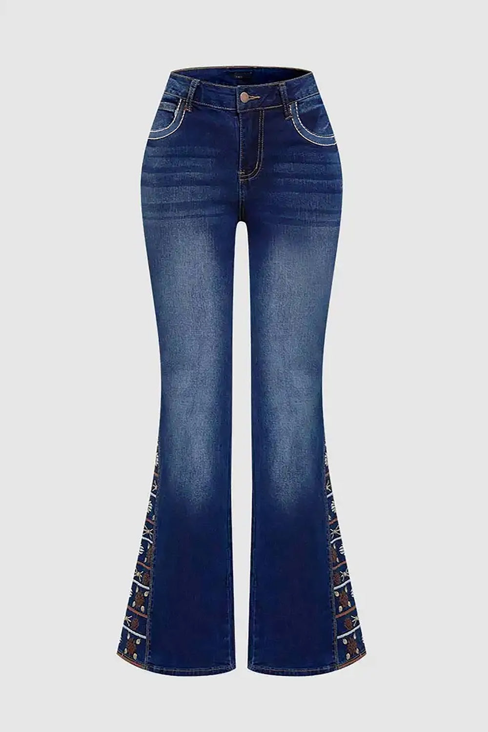 Women's High-Waist Heavily Ripped Jeans, Wide-Leg Full-Length With A Destroyed Streetwear Finish, Light-Wash Denim