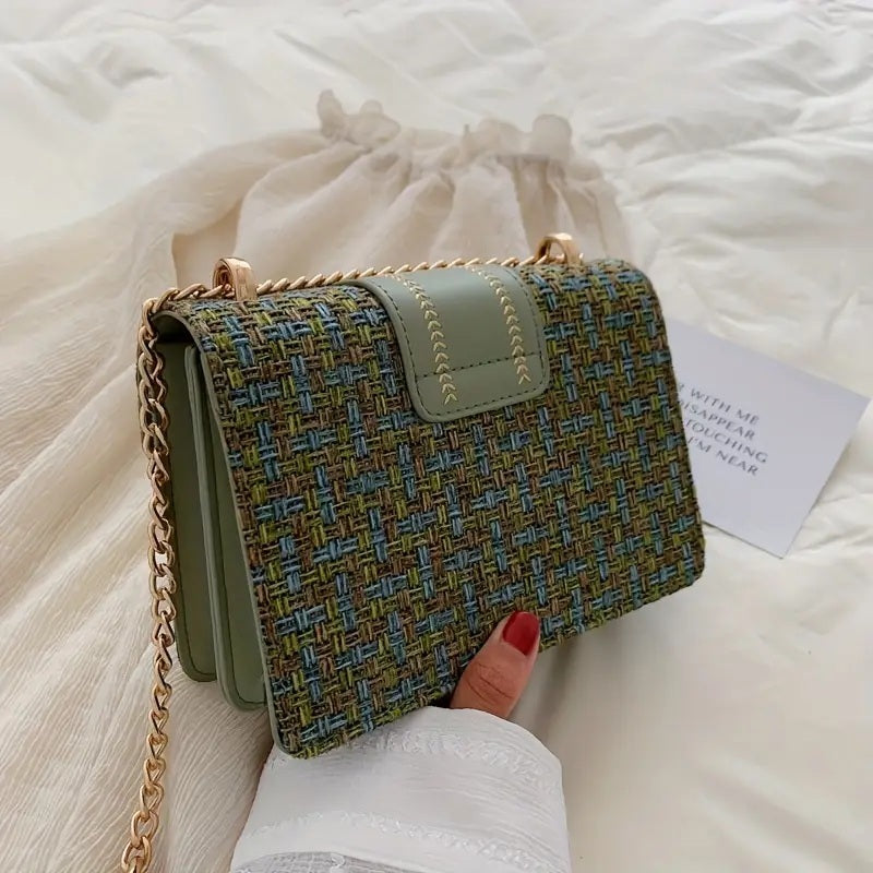 PU Crossbody Small Fragrance Style, Women's Shoulder Bag, Sense Of Luxury, Emotional Chain