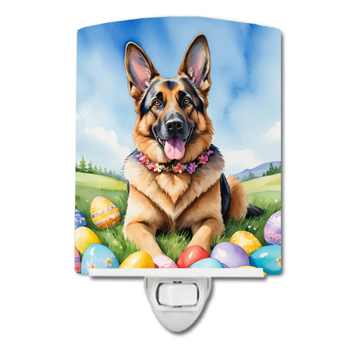 German Shepherd Easter Egg Hunt Ceramic Night Light