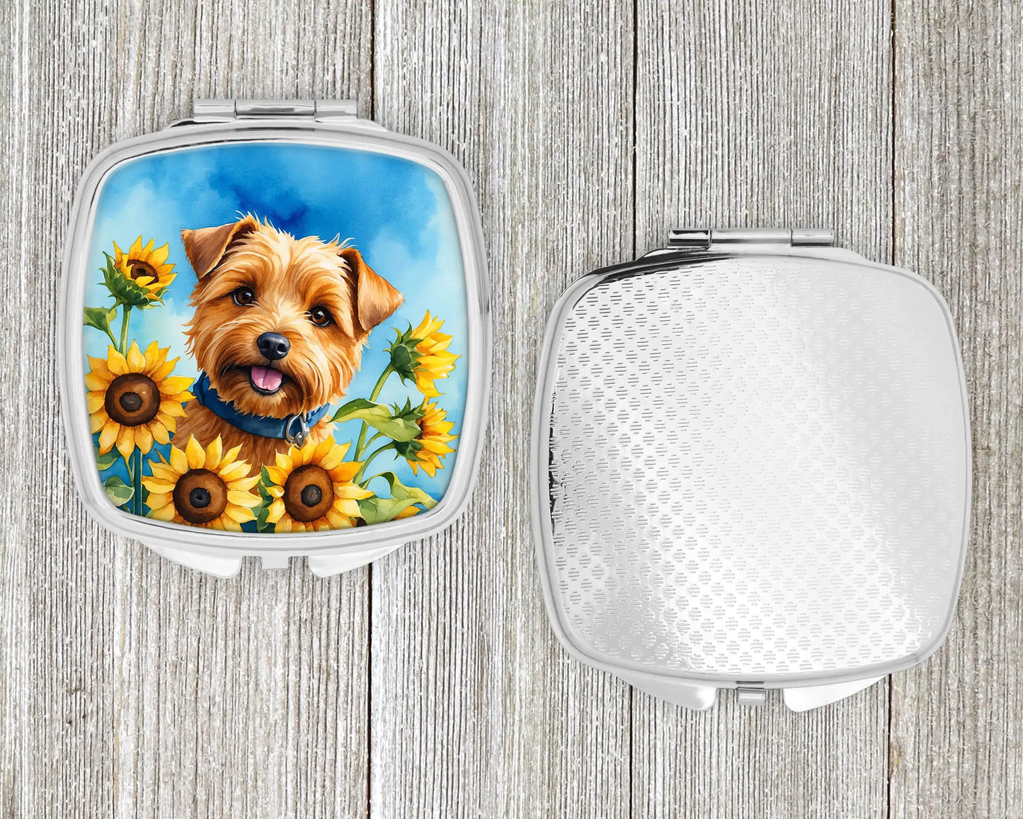 Norfolk Terrier in Sunflowers Compact Mirror